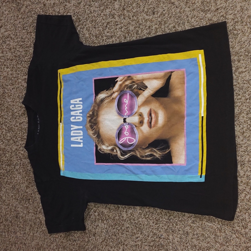 Lady Gaga Joanne World Tour 2017 Concert Women's T-Shirt Size Medium Black
